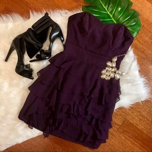 Guess Strapless Ruffled Mini | Purple | Size 3